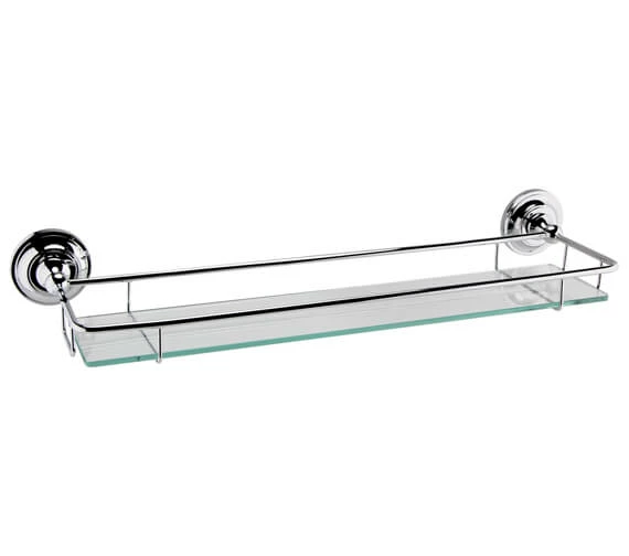 Hudson Reed Traditional Glass Shelf With Chrome Holder 2 Hudson Reed Traditional Glass Shelf With Chrome Holder - Image 2