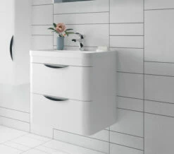 Nuie Parade 500mm High 2 Drawer Wall Hung Cabinet And Basin