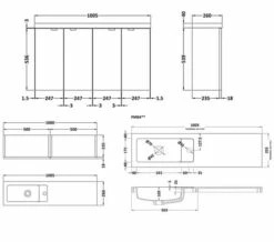 Hudson Reed Fusion 1000mm Wall Hung 4 Door Slimline Vanity Unit And Basin -UK Bathroom Products Sales 2024 M700 2020 6 10 10 47 24 292