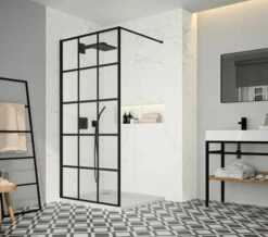 Merlyn Black Squared Showerwall Wetroom Panel - BLKFSWCTL90