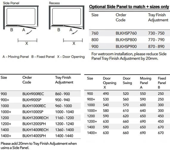 Merlyn Black Hinge Shower Door And Inline Panel 2 Merlyn Black Hinge Shower Door And Inline Panel - Image 2