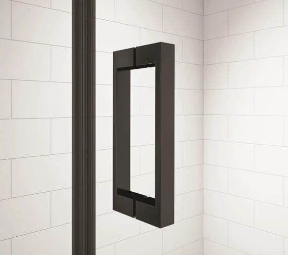 Merlyn Black Hinge Shower Door And Inline Panel 4 Merlyn Black Hinge Shower Door And Inline Panel - Image 4