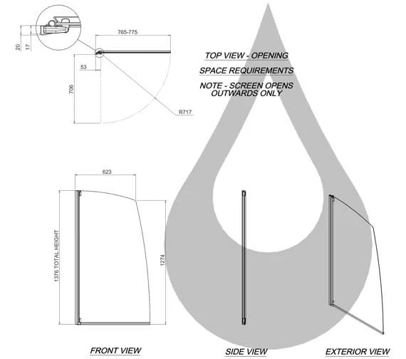 Aqualux Aqua 4 Sail Polished Silver 770mm X 1375mm Bath Screen 1 Aqualux Aqua 4 Sail Polished Silver 770mm X 1375mm Bath Screen