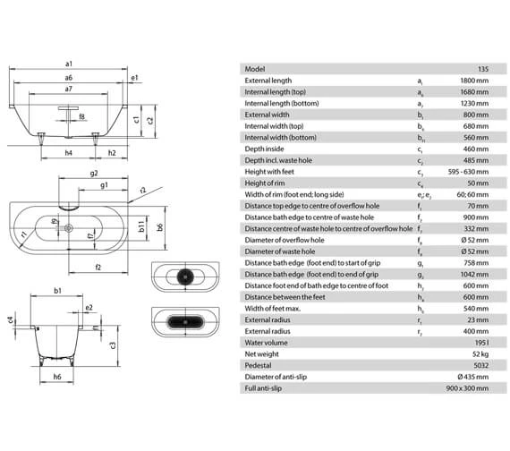 Kaldewei Avantgarde Centro Duo2 1800mm Back To Wall Steel Bath White 2 Kaldewei Avantgarde Centro Duo2 1800mm Back To Wall Steel Bath White - Image 2