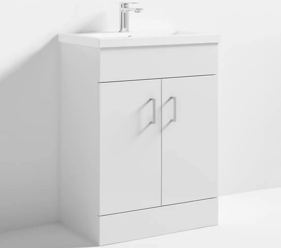 Nuie Eden 800mm High Floor Standing Gloss White Two Door Cabinet And Basin 8 Nuie Eden 800mm High Floor Standing Gloss White Two Door Cabinet And Basin - Image 8