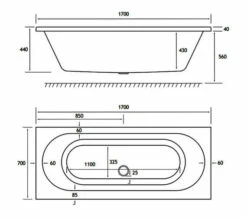 Joseph Miles Biscay Double Ended Straight Edge 5mm Acrylic White Bath -UK Bathroom Products Sales 2024 M700 2021 12 14 10 45 17 267