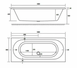Joseph Miles Biscay Double Ended Straight Edge 5mm Acrylic White Bath -UK Bathroom Products Sales 2024 M700 2021 12 14 11 16 9 388