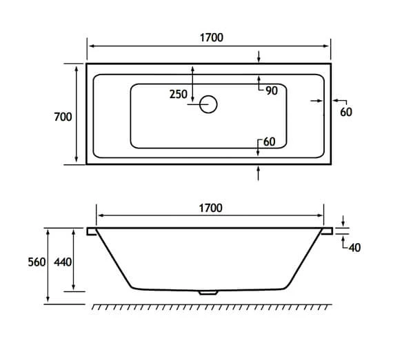 Joseph Miles Portland Double Ended Rectangular White Bath - 5mm Acrylic 3 Joseph Miles Portland Double Ended Rectangular White Bath - 5mm Acrylic - Image 3