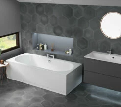 Joseph Miles Biscay Beauforte Reinforced Double Ended Straight Edge White Bath