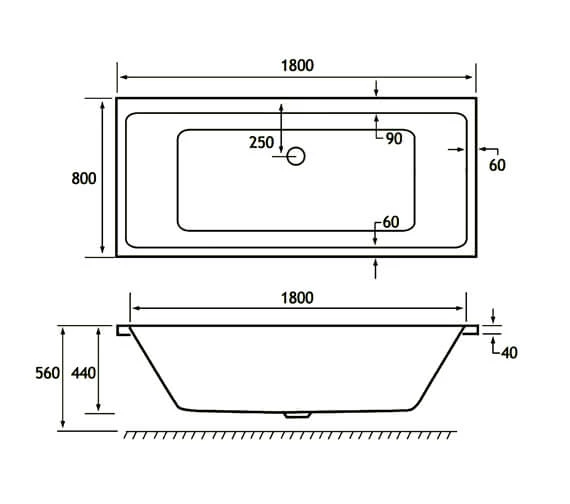 Joseph Miles Portland Double Ended Rectangular White Bath - 5mm Acrylic 6 Joseph Miles Portland Double Ended Rectangular White Bath - 5mm Acrylic - Image 6