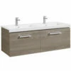 Roca Prisma Unik 2 Drawer Base Unit Textured Ash 1200 X 450mm With Basin