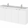 Hudson Reed Fusion 1200mm Wall Hung Full Depth 4 Door Vanity Unit And Basin