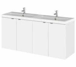 Hudson Reed Fusion 1200mm Wall Hung Full Depth 4 Door Vanity Unit And Basin