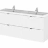 Hudson Reed Fusion 1200mm Wall Hung Full Depth 4 Drawer Vanity Unit And Basin