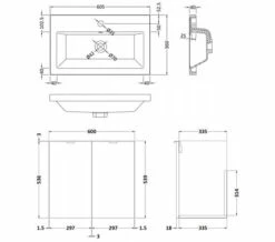Hudson Reed Fusion Wall Hung Full Depth 2 Door Vanity Unit And Basin -UK Bathroom Products Sales 2024 M700 2021 3 6 9 0 7 835