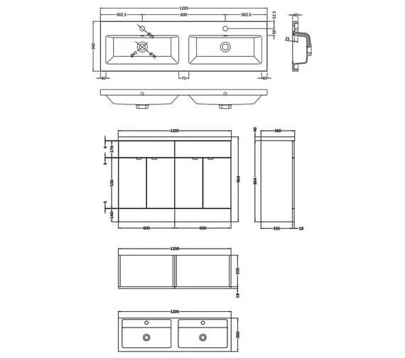 Hudson Reed Fusion 1200mm Full Depth Floor-Standing Vanity Unit And Basin 2 Hudson Reed Fusion 1200mm Full Depth Floor-Standing Vanity Unit And Basin - Image 2