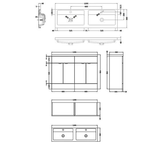 Hudson Reed Fusion 1200mm Full Depth Floor-Standing Vanity Unit And Basin 3 Hudson Reed Fusion 1200mm Full Depth Floor-Standing Vanity Unit And Basin - Image 3