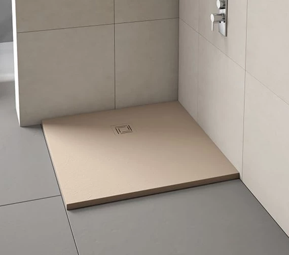 Merlyn TrueStone Square 900 X 900mm Shower Tray With Waste - Slate Black 6 Merlyn TrueStone Square 900 X 900mm Shower Tray With Waste - Slate Black - Image 6