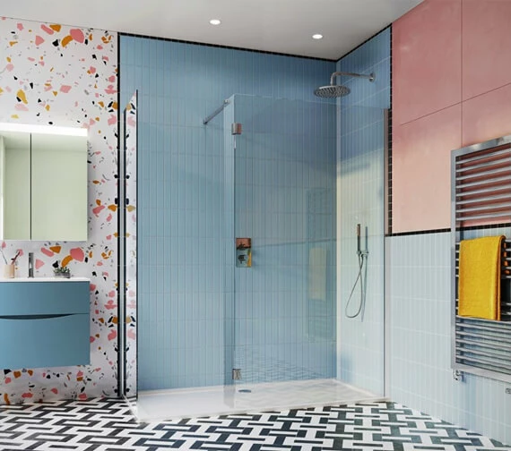 Crosswater Design Plus Silver Finish Double Sided Walk In Enclosure 1400 X 900mm 1 Crosswater Design Plus Silver Finish Double Sided Walk In Enclosure 1400 X 900mm