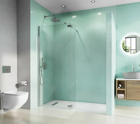 Crosswater Infinity Walk In Panel With Deflector Panel 1 Crosswater Infinity Walk In Panel With Deflector Panel