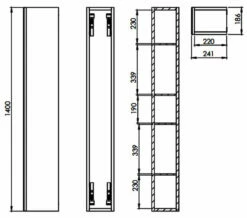 Roper Rhodes Scheme 186 X 1400mm Tall Mirrored Column Unit -UK Bathroom Products Sales 2024 M700 2021 8 12 13 16 44 98