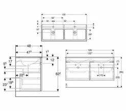 Geberit Renova Plan 1300 X 480mm Double Drawer Vanity Unit And Slim Basin 6 Geberit Renova Plan 1300 X 480mm Double Drawer Vanity Unit And Slim Basin -UK Bathroom Products Sales 2024 M700 2021 8 27 15 10 52 678
