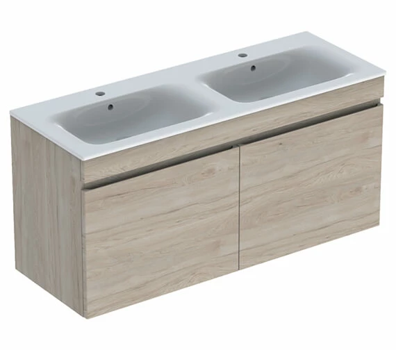 Geberit Renova Plan 1300 X 480mm Double Drawer Vanity Unit And Slim Basin 4 Geberit Renova Plan 1300 X 480mm Double Drawer Vanity Unit And Slim Basin - Image 4