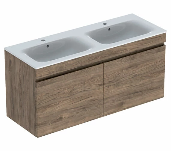 Geberit Renova Plan 1300 X 480mm Double Drawer Vanity Unit And Slim Basin 5 Geberit Renova Plan 1300 X 480mm Double Drawer Vanity Unit And Slim Basin - Image 5