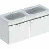 Geberit Renova Plan 1300 X 480mm Double Drawer Vanity Unit And Slim Basin