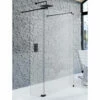 Kudos Ultimate Black 1952mm High Flat 10mm Glass Shower Panel