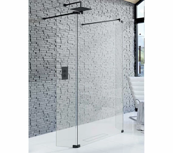 Kudos Ultimate Black 1952mm High Flat 10mm Glass Shower Panel 1 Kudos Ultimate Black 1952mm High Flat 10mm Glass Shower Panel