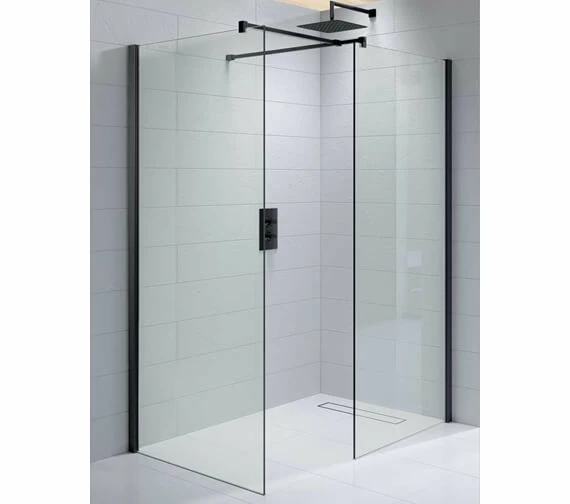 Kudos Ultimate Black 1952mm High Flat 10mm Glass Shower Panel 2 Kudos Ultimate Black 1952mm High Flat 10mm Glass Shower Panel - Image 2