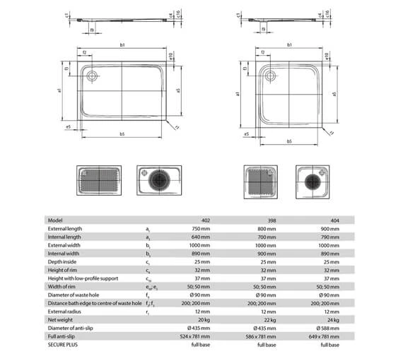 Kaldewei Ambiente Superplan 1000mm Rectangular Steel Tray White 2 Kaldewei Ambiente Superplan 1000mm Rectangular Steel Tray White - Image 2