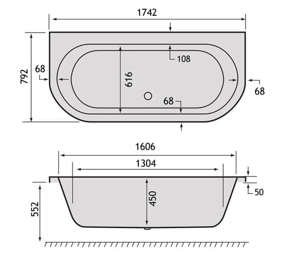 Carron Halcyon D 5mm Acrylic Luxurious Double Ended White Bath 1750 X 800mm 3 Carron Halcyon D 5mm Acrylic Luxurious Double Ended White Bath 1750 X 800mm - Image 3