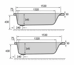 Carron Axis Single Ended Acrylic 5mm White Bath 1700 X 700mm