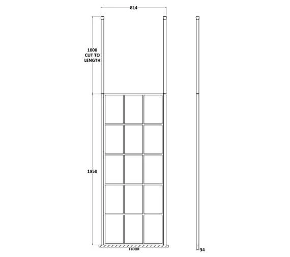 Hudson Reed Black Frame Shower Screen And Ceiling Post 6 Hudson Reed Black Frame Shower Screen And Ceiling Post - Image 6