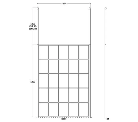 Hudson Reed Black Frame Shower Screen And Ceiling Post 16 Hudson Reed Black Frame Shower Screen And Ceiling Post - Image 16