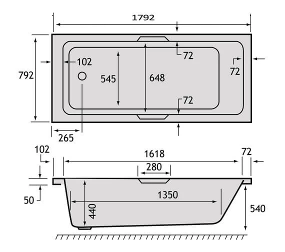 Carron Quantum Integra 1800 X 800mm Single Ended White Bath 5mm With Grips 2 Carron Quantum Integra 1800 X 800mm Single Ended White Bath 5mm With Grips - Image 2