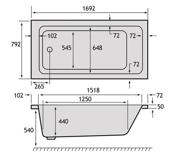 Carron Quantum 5mm Top-Quality Single Ended White Acrylic Bath 1700 X 800mm 2 Carron Quantum 5mm Top-Quality Single Ended White Acrylic Bath 1700 X 800mm - Image 2