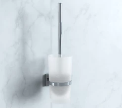Smedbo House Toilet Brush With Frosted Glass Container