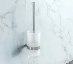 Smedbo Air Chrome Brush With Frosted Glass Container