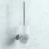 Smedbo Home Chrome Toilet Brush With Frosted Glass Container