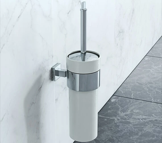 Crosswater Zeya Ceramic WC Brush Holder - ZE025C+ 1 Crosswater Zeya Ceramic WC Brush Holder - ZE025C+