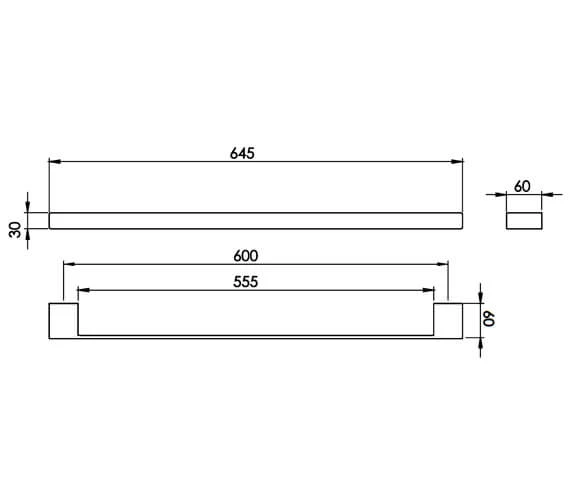 Roper Rhodes Horizon Chrome Single Towel Rail 2 Roper Rhodes Horizon Chrome Single Towel Rail - Image 2