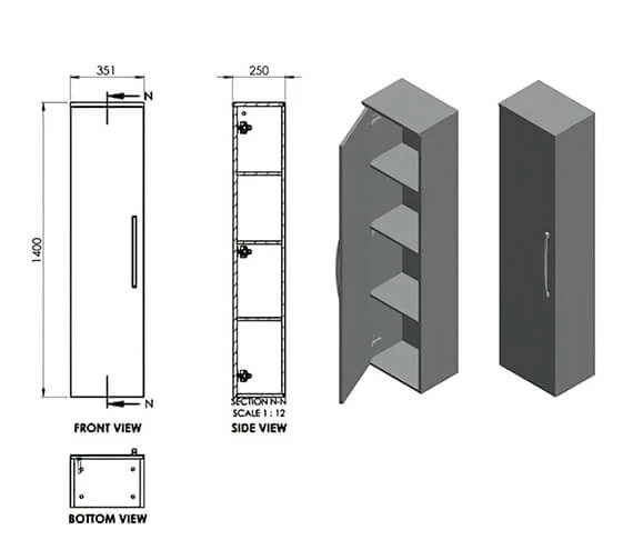 Essential Dakota Tall Bathroom Furniture Unit 4 Essential Dakota Tall Bathroom Furniture Unit - Image 4