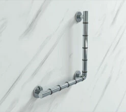 Croydex Assistive Grab N Grip 480mm L-Shaped Chrome Grab Bar