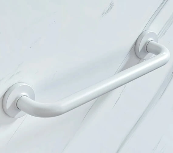 Twyford Avalon White Support Grab Rail With Concealed Fixings 1 Twyford Avalon White Support Grab Rail With Concealed Fixings