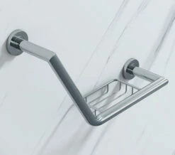 Vado Spa Angled Chrome Grab Rail With Basket