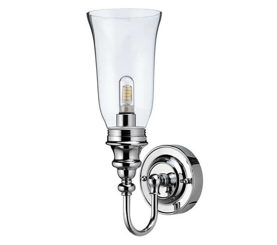 Burlington LED Bathroom Light With Chrome Base And Clear Glass Vase Shade 3 Burlington LED Bathroom Light With Chrome Base And Clear Glass Vase Shade - Image 3