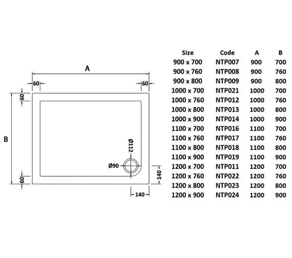Hudson Reed Pearlstone 40mm Slimline ABS Acrylic Rectangular Shower Tray 3 Hudson Reed Pearlstone 40mm Slimline ABS Acrylic Rectangular Shower Tray - Image 3